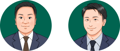 山中と平田の顔のイラスト